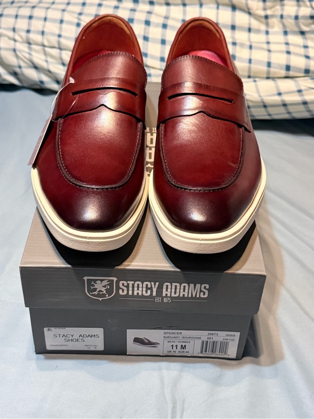 Stacy Adams Men's Spencer Penny Loafers - Burgundy Wine